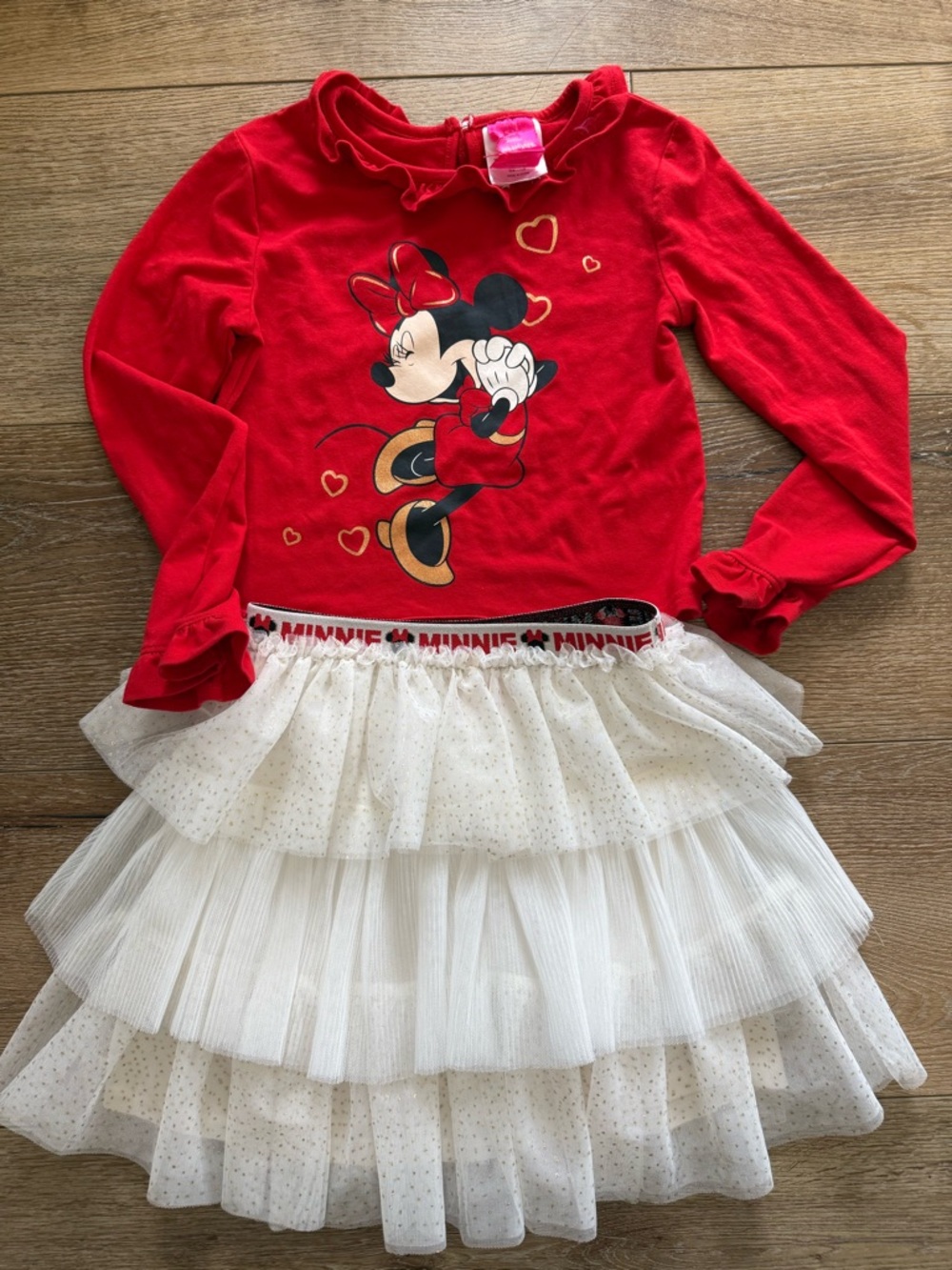 Disney Red & White Minnie Mouse Tulle Matching Set